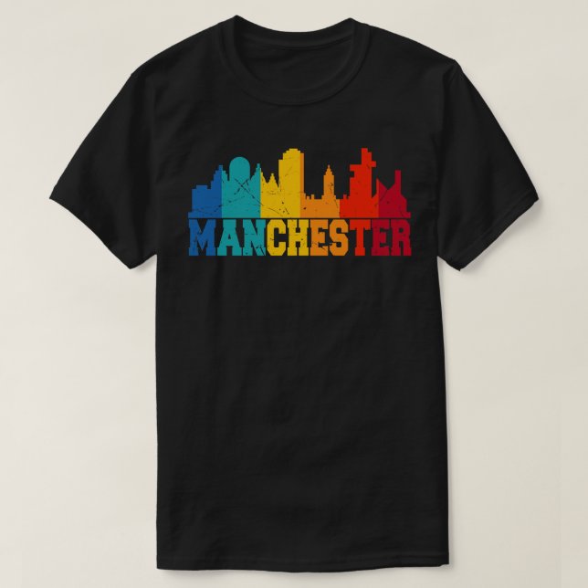 Camiseta Skyline Retro de Manchester (Diseño del anverso)