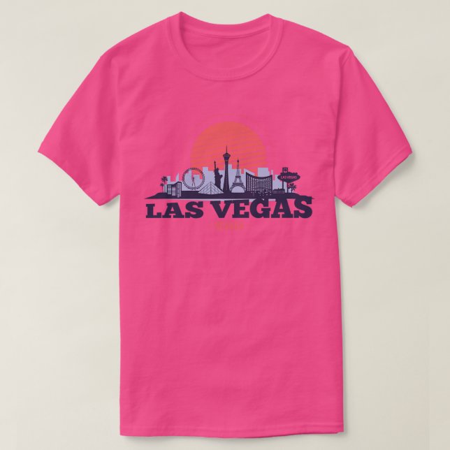 Camiseta Skyline Retro Las Vegas Nevada (Diseño del anverso)