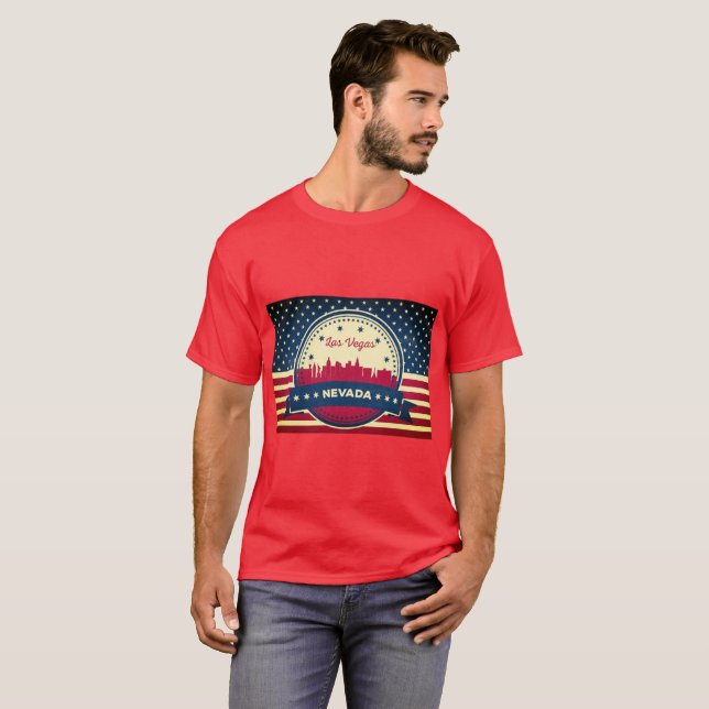 Camiseta Skyline Retro Las Vegas Nevada (Anverso completo)