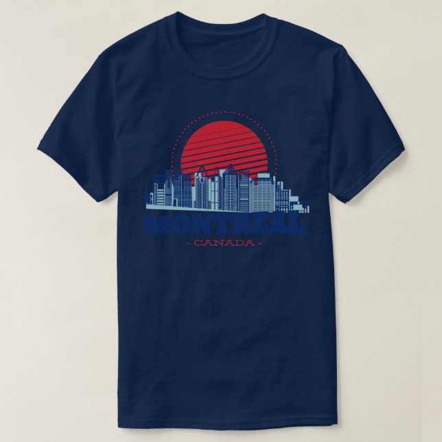 Camiseta Skyline Retro Montreal Canada (Diseño del anverso)