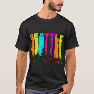 Camiseta Skyline Retro Seattle Washington Cityscape