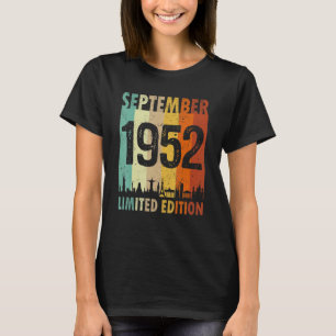 Camiseta Skyline retro septiembre 1952 70º cumpleaños