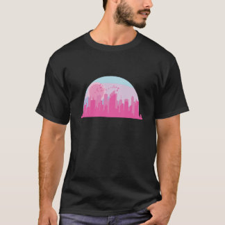Camiseta Skyline rosa y colorido Building City