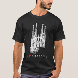 Camiseta Skyline Sagrada Familia España Fan I Love Barcelon