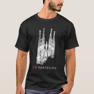 Camiseta Skyline Sagrada Familia España Fan I Love Barcelon