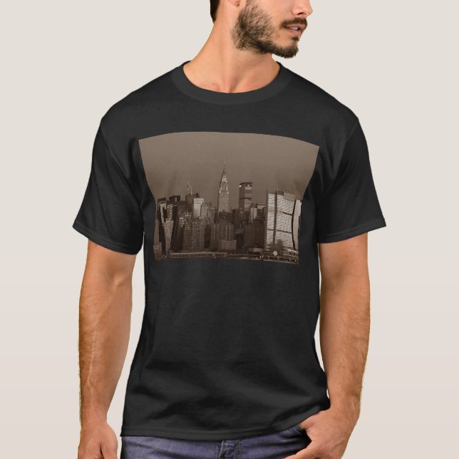 Camiseta Skyline Sepia New York (Anverso)