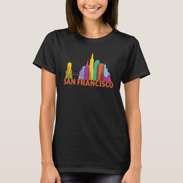 Camiseta Skyline Silhouette Outlin de San Francisco (Anverso)