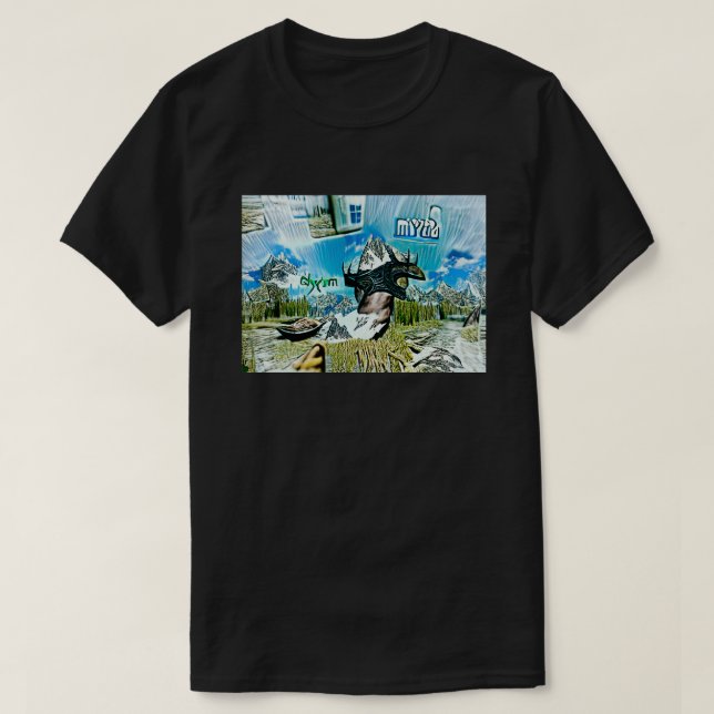 Camiseta skyrim fantasía abstracta mundo v2 (Diseño del anverso)