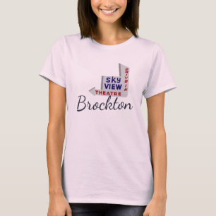 Camiseta Skyview Drive-In Theater Rótulo Ladies Tee