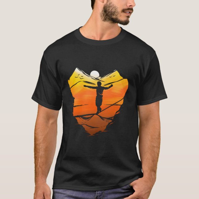 Camiseta Slacking de línea de declive de atardecer (Anverso)