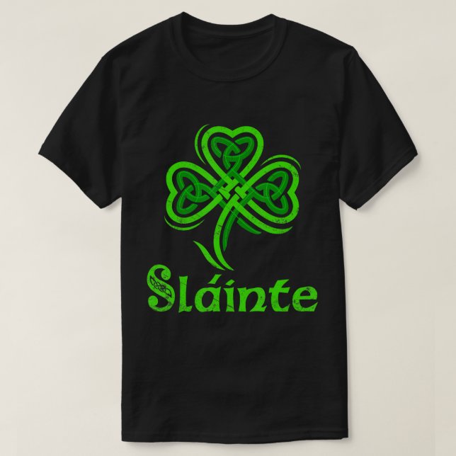 Camiseta Slainte Irish Chequea Buena Salud St Patricks Day  (Diseño del anverso)