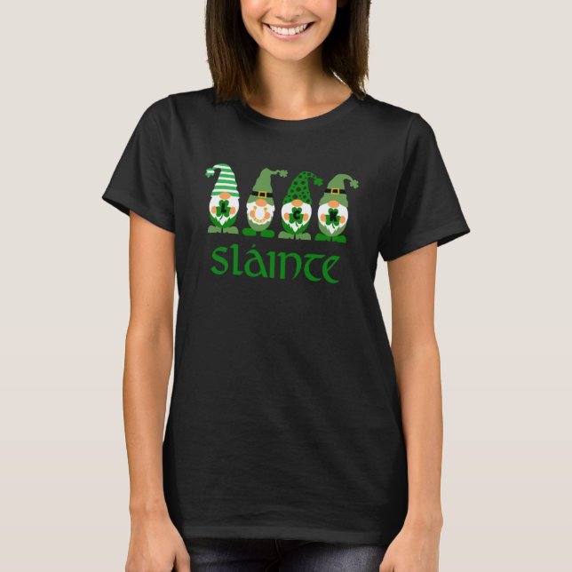 Camiseta Slainte Irish Gnome Saluda Buena Salud St Paddys D (Anverso)