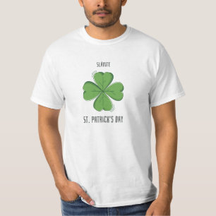 Camiseta Sláinte St Patrick's Day 4 Leaf Clover