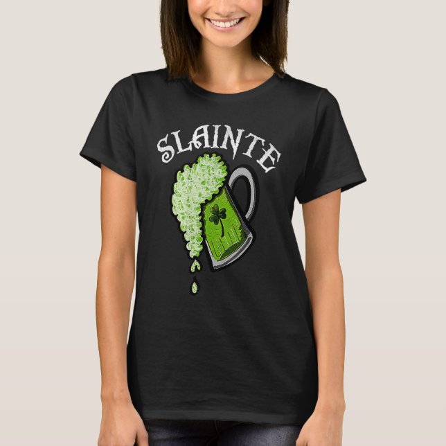 Camiseta Slainte St Patricks Day Men Women Beer Drinking Mu (Anverso)