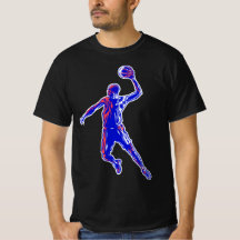 Slam Dunk, jugador de baloncesto, diseño rojo y az