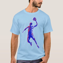 Camiseta Slam Dunk, jugador de baloncesto, diseño rojo y az