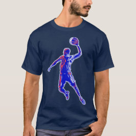Camiseta Slam Dunk, jugador de baloncesto, diseño rojo y az