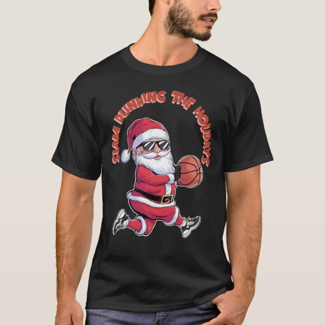 Camiseta Slam Dunking Los Navidades De Baloncesto De Vacaci (Anverso)