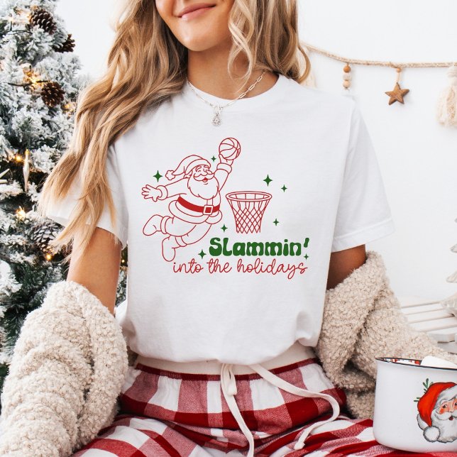 Camiseta Slammin’ Into the Holidays Basketball Christmas (Subido por el creador)