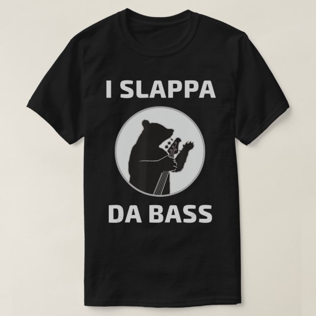 Camiseta Slappa Da Bass T-Shirt Oso Jugando Guitarra Base (Diseño del anverso)