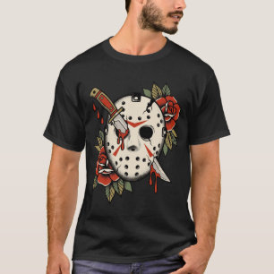 Camiseta Slasher Hockey Mask Dagger Traditional Tattoo Art