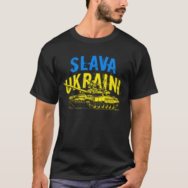 Camiseta Slava Ukraini С л а в а У к htsnihtsnihtsnikert Ta (Anverso)