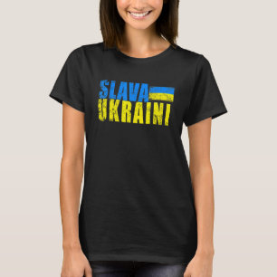 Camiseta SLAVA UKRAINI Colores de bandera ucraniana con ang