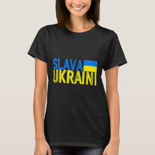 Camiseta Slava Ukraini Colores de la Bandera de Ucrania Dis