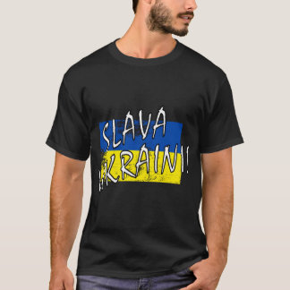 Camiseta ¡Slava Ukraini! con bandera