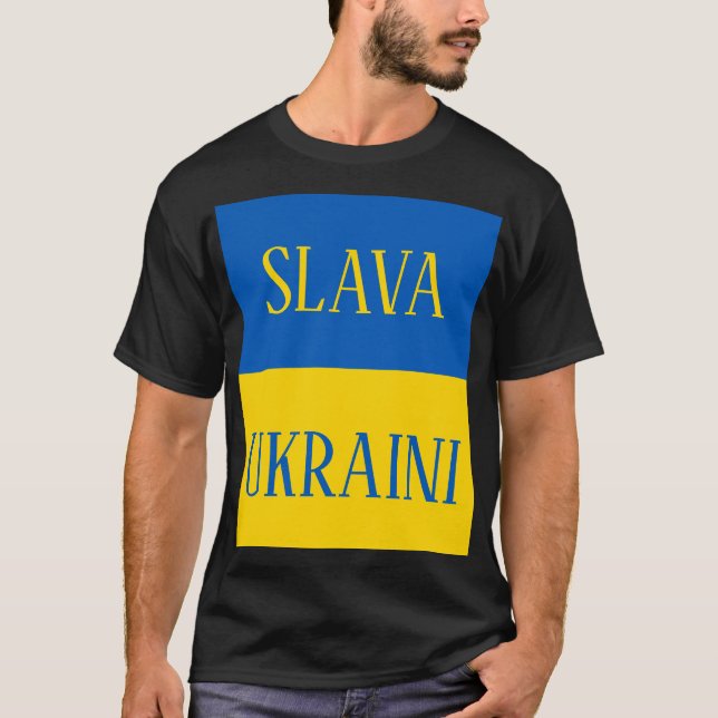 Camiseta Slava Ukraini Glory to Ukraine flag (Anverso)