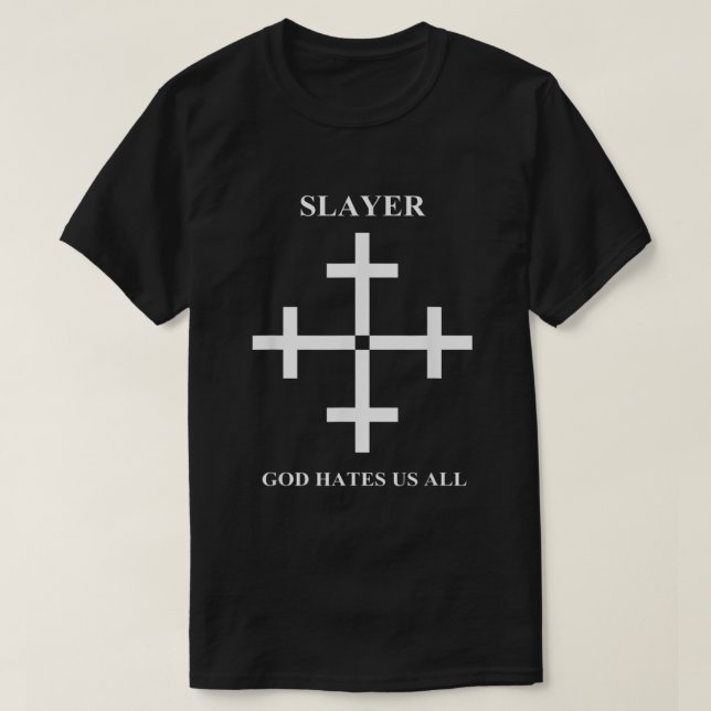 Camiseta Slayer God odia que todos cruzemos (Diseño del anverso)