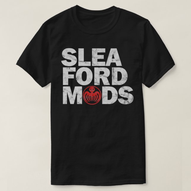 Camiseta Sleaford Mods WhiteRed Worn Look (Diseño del anverso)