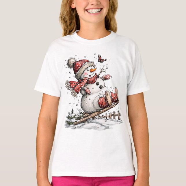 Camiseta Sledding In The Snow T-Shirt (Anverso)