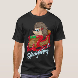Camiseta Sledgehog Funny Hedgehog Sleigh Mascotas Navidades