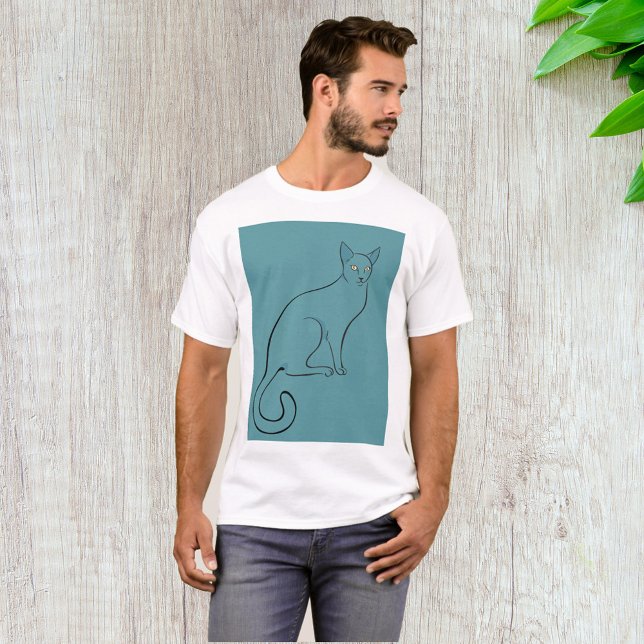 Camiseta Sleek Cat Sketch (Subido por el creador)