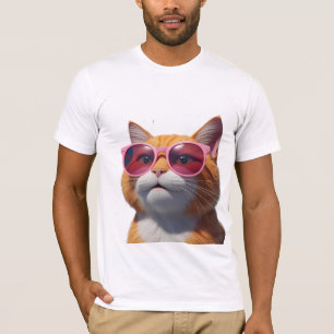Camiseta Sleek Feline 3D Sungafas Tee