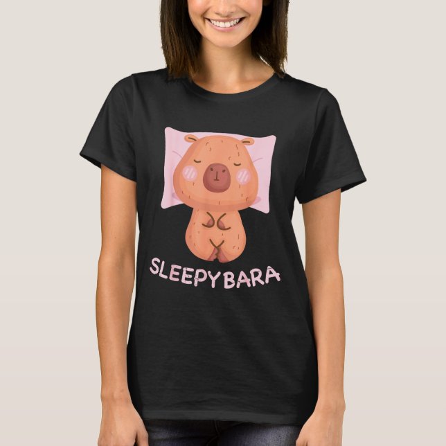 Camiseta Sleeng Capybara Pajamas Nightgown Sleepybara Roden (Anverso)