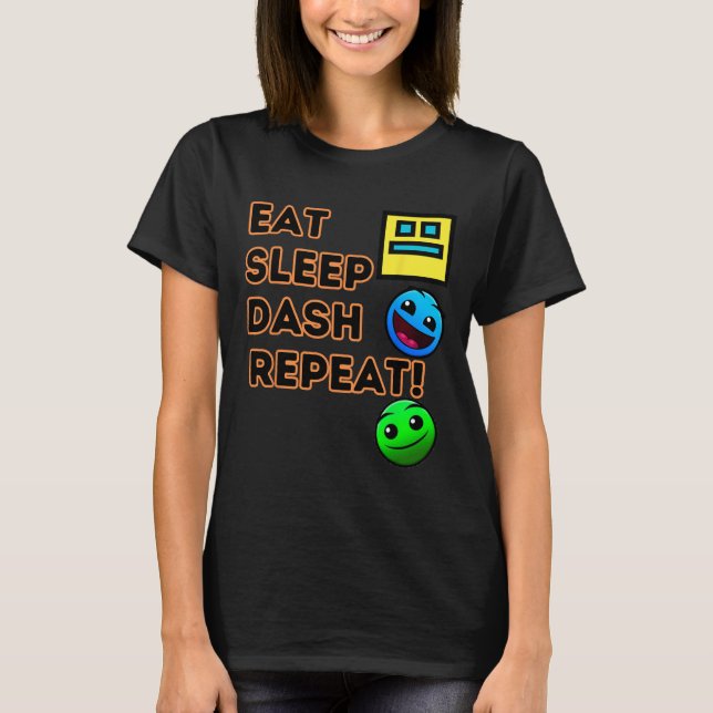 Camiseta Sleep Dash Repetir videojuego Geometry Video Gamer (Anverso)
