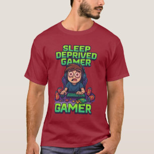 Camiseta “Sleep Deprived Gamer – Funny Gaming T-Shirt”