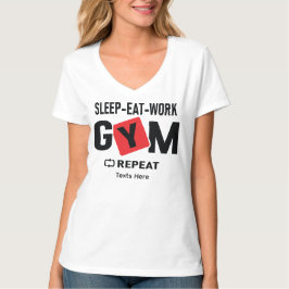Camiseta Sleep Eat Work Gym Repeat typography design