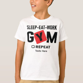Camiseta Sleep Eat Work Gym Repeat typography design