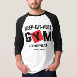 Camiseta Sleep Eat Work Gym Repeat typography design