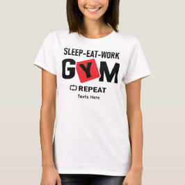 Camiseta Sleep Eat Work Gym Repeat typography design