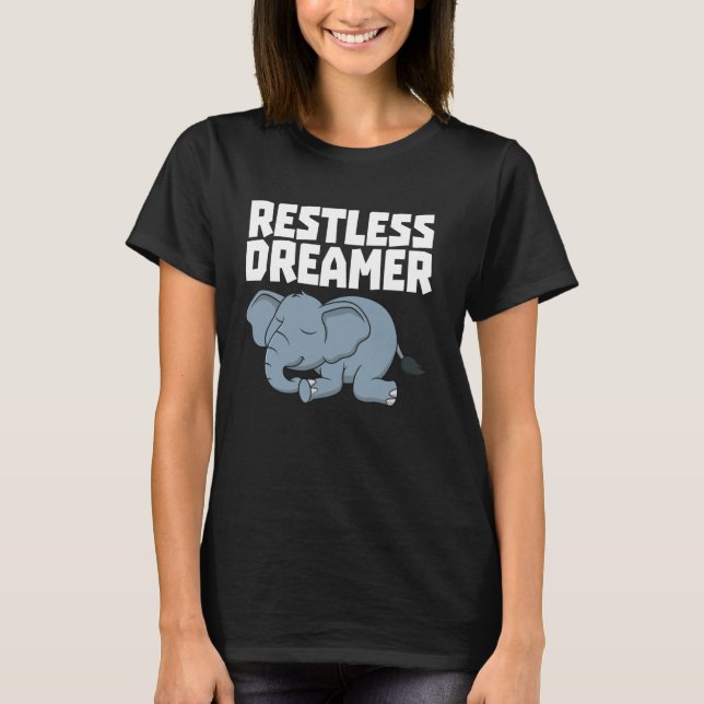 Camiseta Sleep Funny Napping Incansable Dreamant Elephant (Anverso)