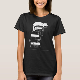 Camiseta Sleep Gats Book Repetir libro de lectura de gato