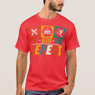 Camiseta Sleep Sleep Skip Repetir esquí Esquiador Snowboard