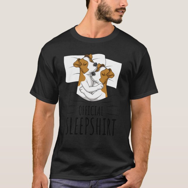 Camiseta Sleeping Jack Russell Terrier Pajamas (Anverso)