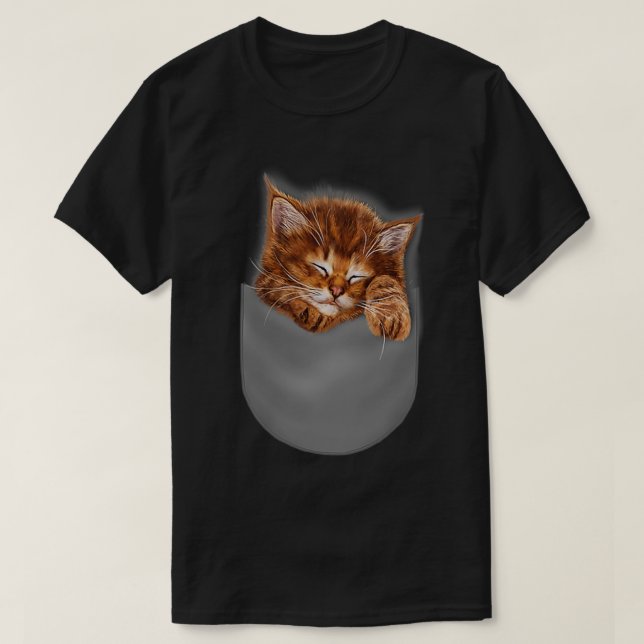 Camiseta Sleeping Orange Kitten Cat in Pocket  (Diseño del anverso)