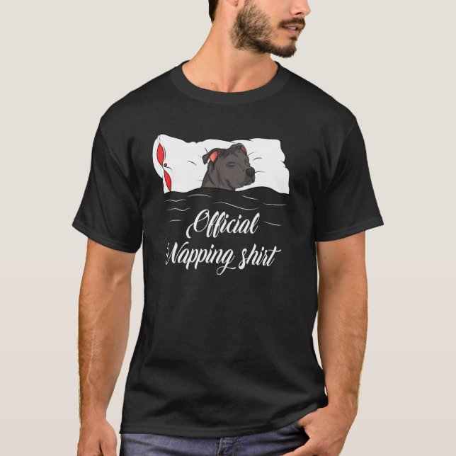 Camiseta Sleeping Staffordshire Terrier Dog Lover Oficial (Anverso)