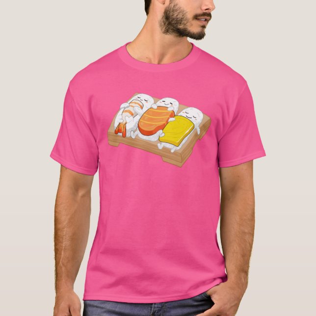 Camiseta Sleeping Sushi Gift Love Sushi Rolls Japanese Food (Anverso)